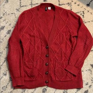 BDG cable knit cardigan sweater with pockets
